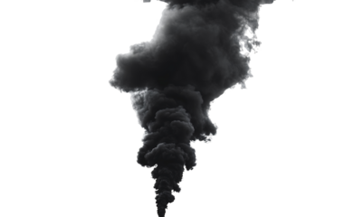 PNG file A large plume of dark smoke rising dramatically