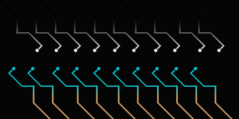 Futuristic geometric line pattern on dark background with glowing angled shapes for modern digital design and abstract artwork