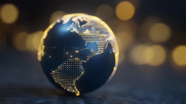 Stunning glass globe with illuminated world map, perfect for travel and geography themes - Powered by Adobe