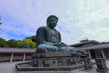 Kotoku-in, a Buddhist temple known for a monumental, outdoor bronze statue of the Buddha in Kamakura, Kanagawa, Japan