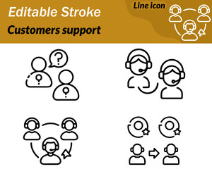 A minimal vector icon of a person with a headset and mic representing communication and customer assistance. Clean smooth lines it ideal for help centers support services contact user guidance tools.