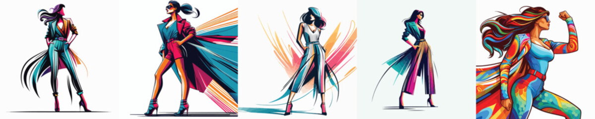 Obraz premium vector image of woman fashion with white background