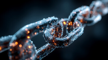blockchain technology concept featuring digital chain secure transactions encryption and data security for decentralized finance crypto currency virtual network and modern computing