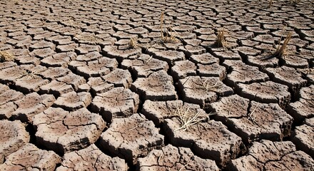 Sun-Cracked Earth A Visual Depiction of Drought and Environmental Stress