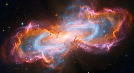 Stunning Cosmic Nebula Formation in Deep Space