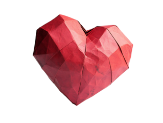 PNG file A detailed red origami heart expressing love and affection
