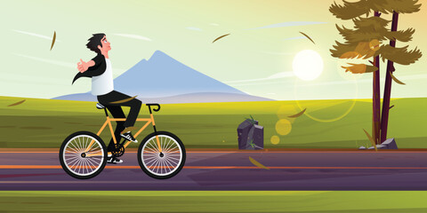 Obraz premium cyclist on the road
