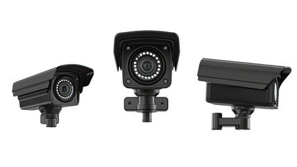 CCTV camera with modern security housing detailed surveillance lens protective monitoring device mounted equipment feature isolated on white background