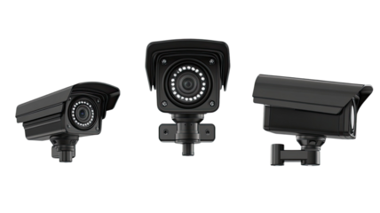 CCTV camera with modern security housing detailed surveillance lens protective monitoring device mounted equipment feature isolated on white background