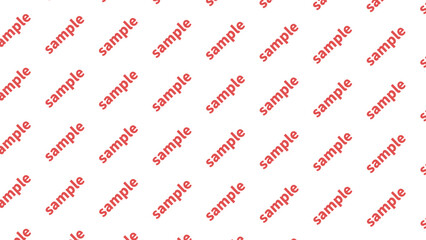Red "sample" diagonal seamless pattern, watermark material, swatch available