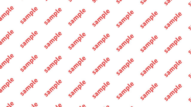 Red "sample" diagonal seamless pattern, watermark material, swatch available