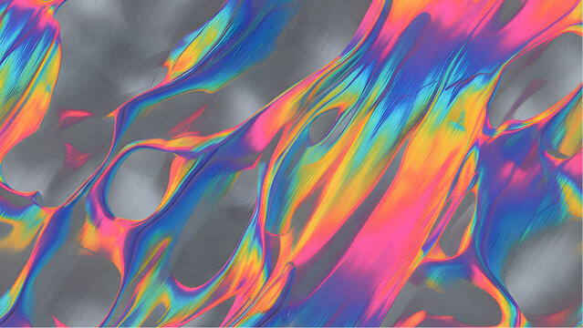 Colorful Iridescence: A mesmerizing display of swirling colors and fluid forms creates an abstract visual journey, evoking a sense of artistic creativity and dynamic movement.