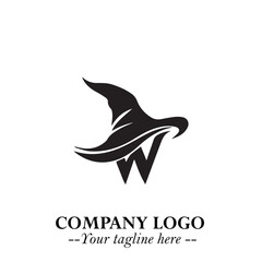 Mystical Black Witch Logo Symbol on White Background for Modern Magical Branding Design Effects