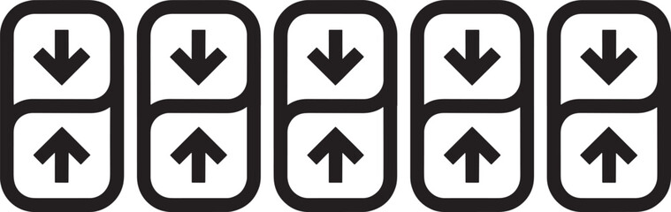Fototapeta premium Up and Down Arrow Buttons White Background minimalist vector