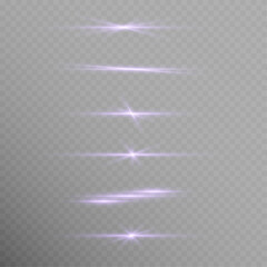 Bright rose laser line forms a vivid glowing beam with soft shimmering edges and delicate flare highlights. Smooth neon motion enhances romantic radiance. Vector pink streak isolated