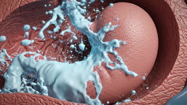 Dynamic 3D Medical Animation: Human Stomach Anatomy, Gastric Wall, and Digestive Health