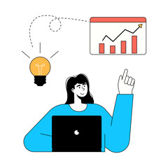 Digital Business Woman Concept Illustration