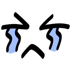 Crying Face Cartoon Facial Expression Illustration