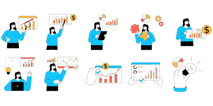 Digital Business Woman Concept Illustration