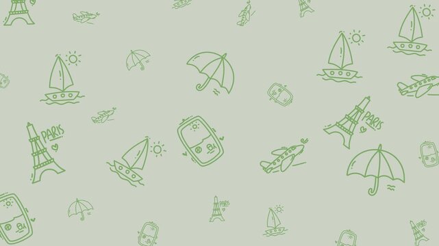 Travel Vacation Tourism Doodle Background