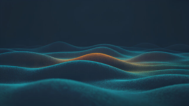 Teal Particle Waves with Central Resilience Hill