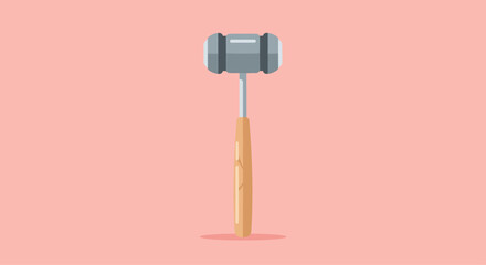 Rubber Mallet on Pink Background - A Simple Tool.