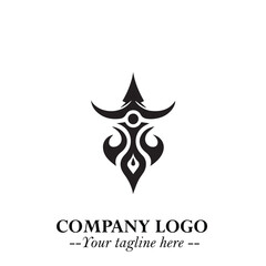 Mystical Black Witch Logo Symbol on White Background for Modern Magical Branding Design Effects