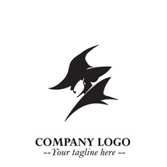 Mystical Black Witch Logo Symbol on White Background for Modern Magical Branding Design Effects