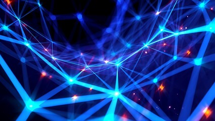 Abstract Plexus Background with Glowing Lines and Connection Points Art