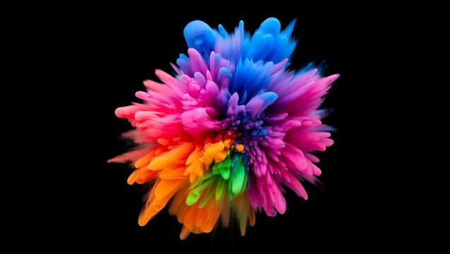 Colorful explosion of vibrant hues in a dynamic and abstract design