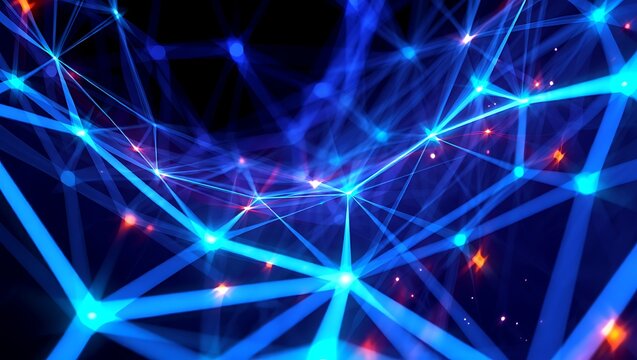 Abstract Plexus Background with Glowing Lines and Connection Points Art
