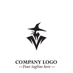 Mystical Black Witch Logo Symbol on White Background for Modern Magical Branding Design Effects