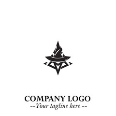 Mystical Black Witch Logo Symbol on White Background for Modern Magical Branding Design Effects