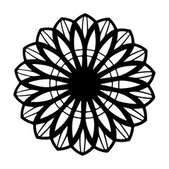 Symmetrical Floral Mandala Pattern A Delicate and Intricate Design Showcasing Balance and Harmony in a Circular Geometric Arrangement
