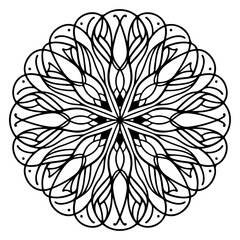 Symmetrical Floral Mandala Pattern A Delicate and Intricate Design Showcasing Balance and Harmony in a Circular Geometric Arrangement
