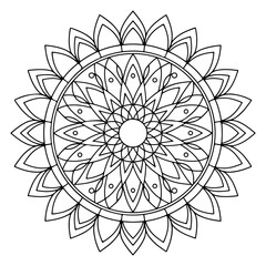 Symmetrical Floral Mandala Pattern A Delicate and Intricate Design Showcasing Balance and Harmony in a Circular Geometric Arrangement
