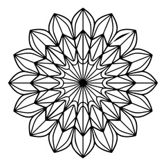 Symmetrical Floral Mandala Pattern A Delicate and Intricate Design Showcasing Balance and Harmony in a Circular Geometric Arrangement
