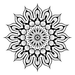 Symmetrical Floral Mandala Pattern A Delicate and Intricate Design Showcasing Balance and Harmony in a Circular Geometric Arrangement
