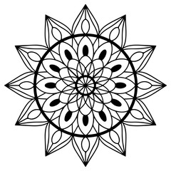 Symmetrical Floral Mandala Pattern A Delicate and Intricate Design Showcasing Balance and Harmony in a Circular Geometric Arrangement
