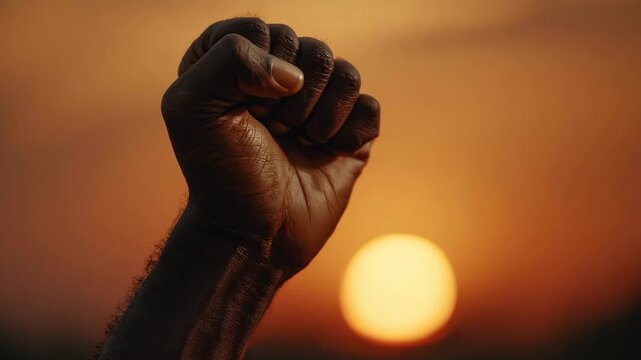 Power and Resistance: Raised Black Fist Against Racism