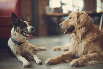 Playdates for pets offer an opportunity for dogs to socialize and enjoy time together indoors in a friendly environment during afternoon hours