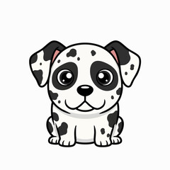 Obraz premium Cute sitting Dalmatian puppy cartoon vector illustration