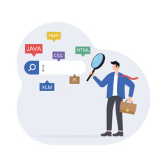 Programming Language Flat Vector Illustration EPS 10 File