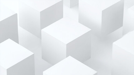 Clean abstract pattern of three dimensional white cubes forming a geometric grid on a light background ideal for corporate presentations technology branding finance visuals UI UX interfaces and modern