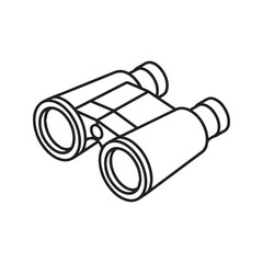 Binoculars Line Art Vector Illustration Isolated on White Background for Coloring Page, Icon, or Symbol Design
