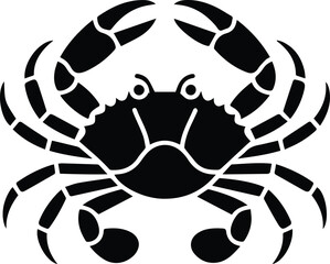 Minimalist black crab seafood silhouette vector icon