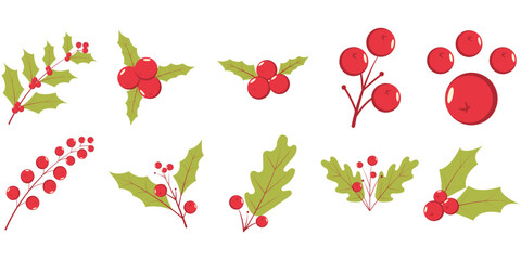 Christmas Holly Berries Element