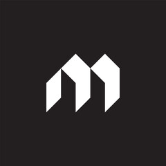 letter m simple geometric silhouette logo vector