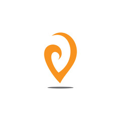 letter v spiral love shape simple curves logo vector