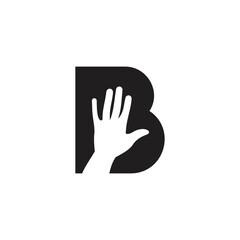 letter b hand care hi symbol kind logo vector